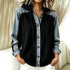 Women's Casual Fashion Color Block Hooded Jacket