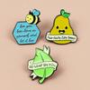 Cartoon Bee & Pear Brooch: Cute Insect Fruit Series Badge for Clothing Accessories