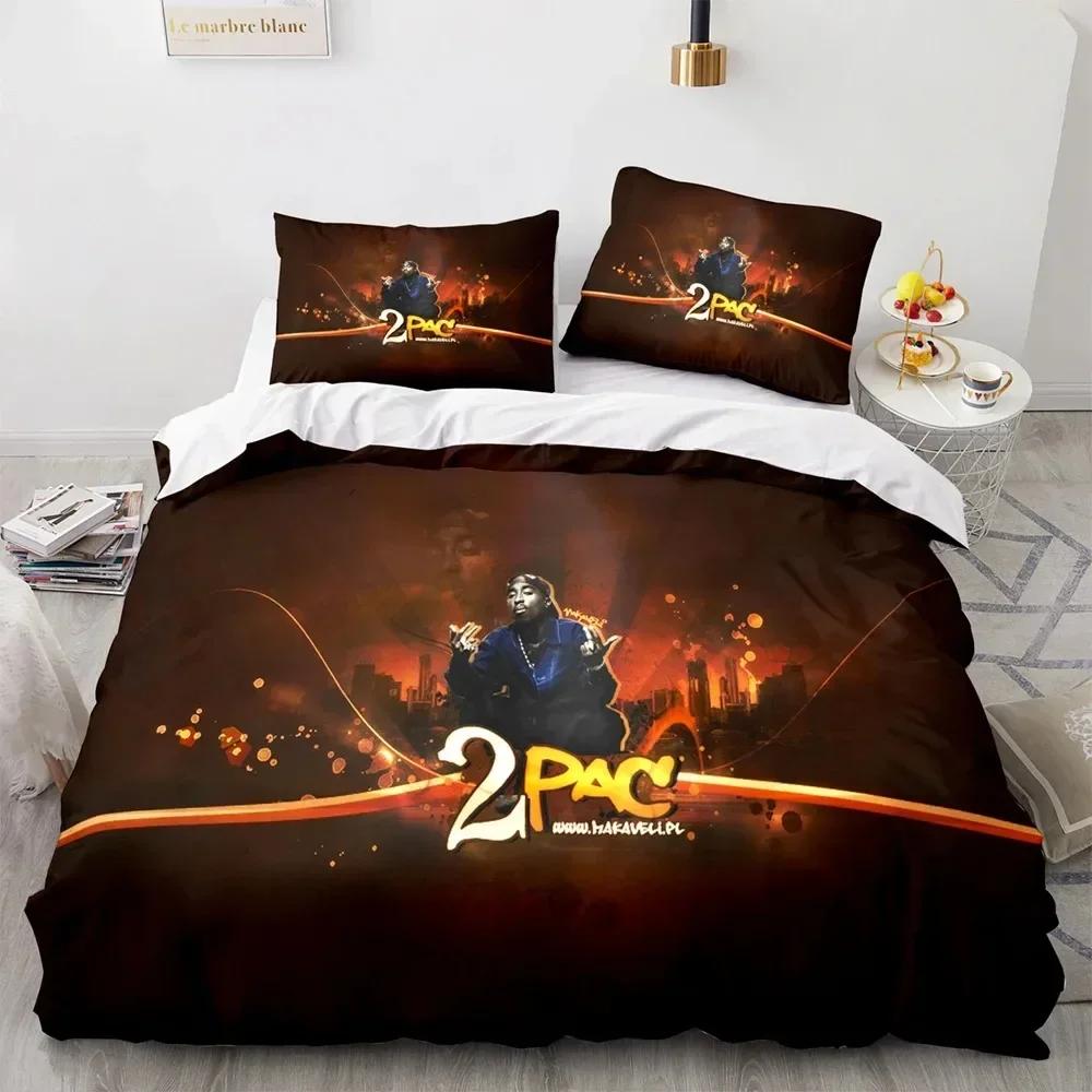 3D Print Tupac Shakur Rapper 2Pac Comfortable Duvet Quilt Cover Pillowcase Bedding Set Children Bedroom Decoration Home Textile