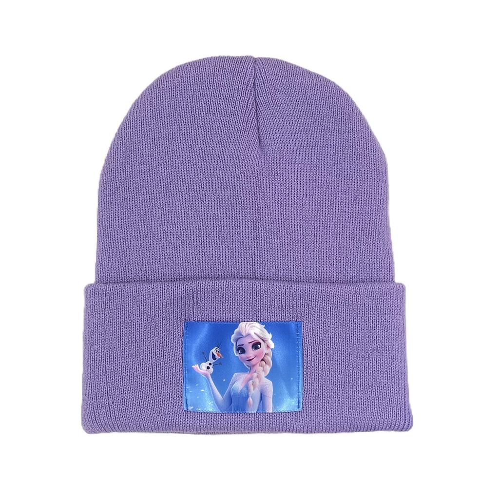 Patch Elsa Frozen Cartoon Breathable Warmth Knit Cap For Winter Sports And Play