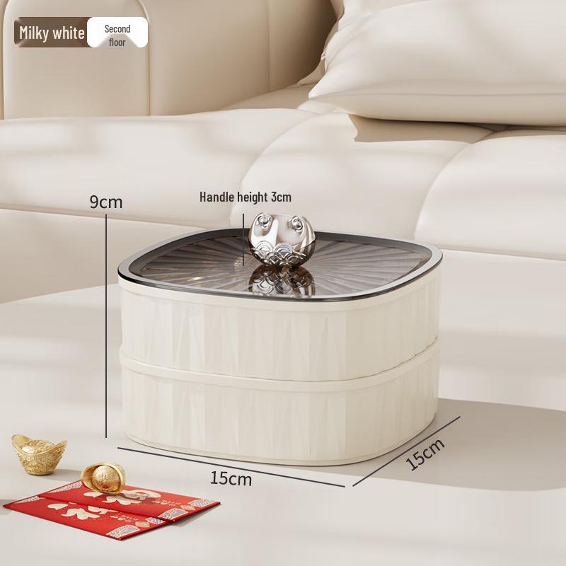 2-Layer Transparent Divided Serving Tray with Lid