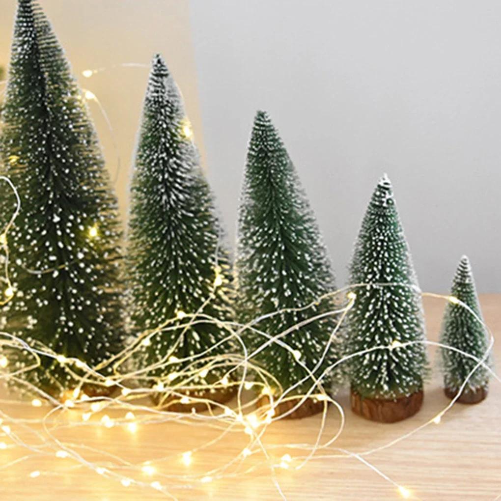 Mini Pine Christmas Tree Artificial Tabletop Decorations Festival Plastic Miniature Trees 2026 New Year Decorations for Xmas