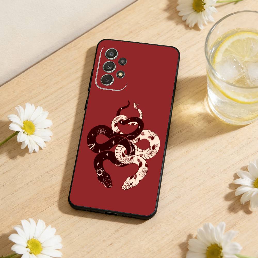 Divine Wisdom snake Phone Case For Samsung S25,S24,S21,S22,S23,S30,Ultra,S20,Plus,Soft Silicone Black Cover