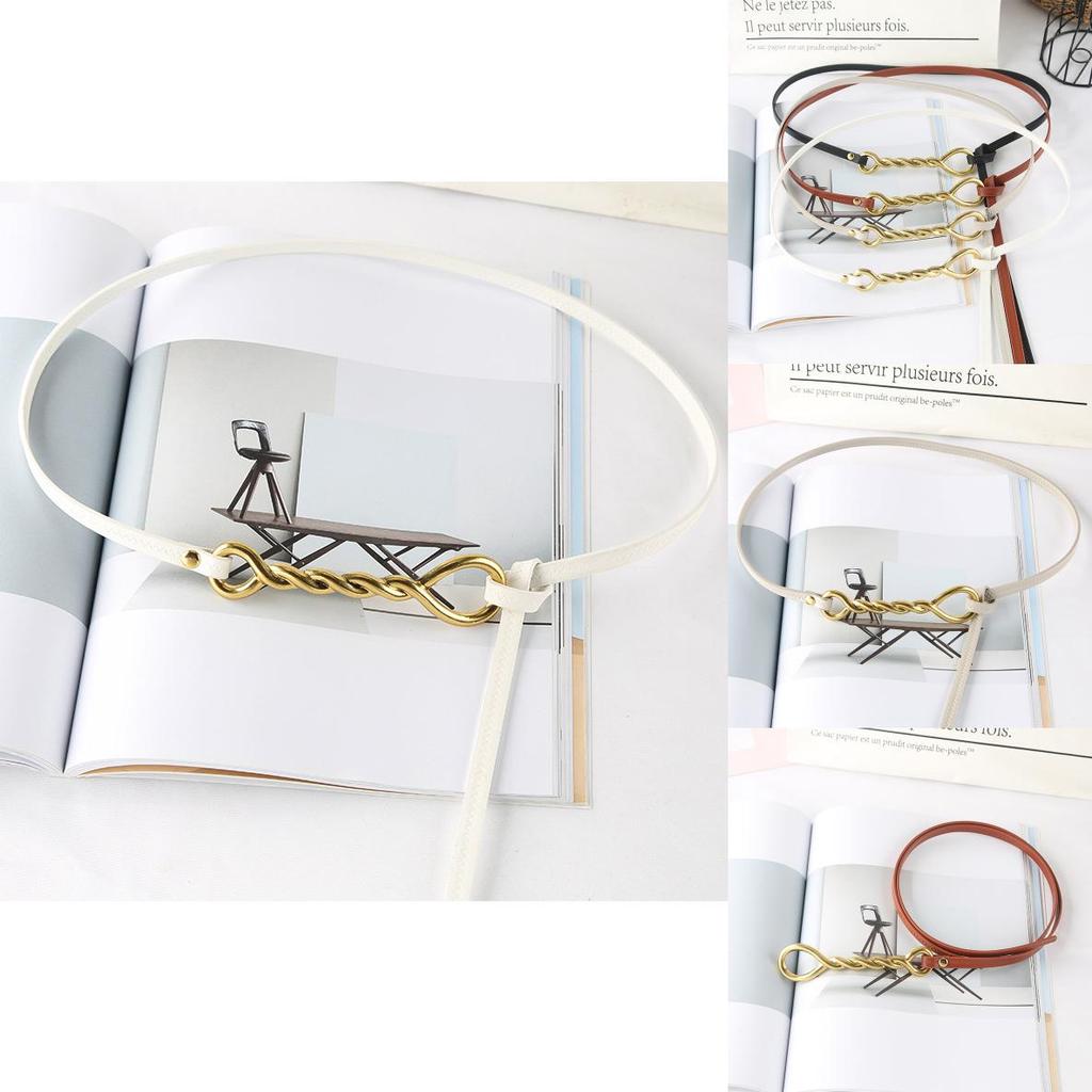 Fashion Gold Twists Knot Decoration Women Thin Belt For Fashion Dress And Summer Outfits