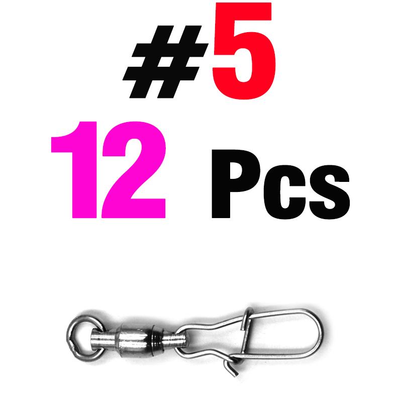 MNFT 12Pcs Stainless Steel Snap Swivel Fishing Accessories Solid Ring Terminal Tackles Connector Rig 0 # -8 # Optional