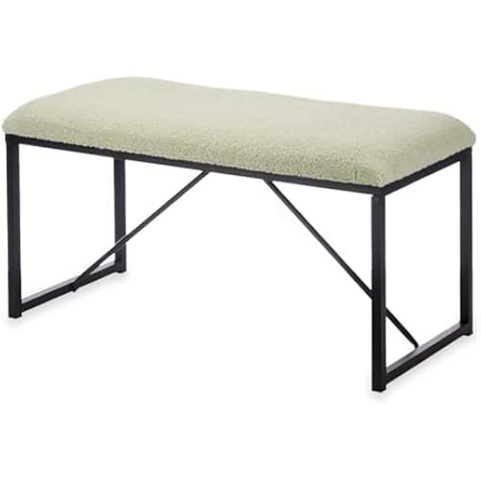 Banc - GIFT DECOR - Vert Métal - 81 X 42 X 38 Cm - Tissu - Contemporain Design