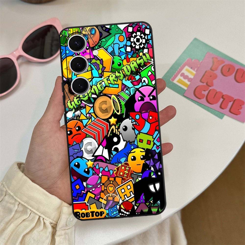 Game Geometry Dash Phone Case For Samsung S 24 Fe 25 Ultra Plus 20 Lite 21 30 22 23 24 22 Ultra 5G Fundas