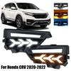 Pair For ~ Honda CRV Driving Fog Light Turn Signal Lamps 3~Color LED DRL