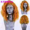 Blue Short Bob Wig Loose Curly Lace Front Wigs for Women 13x4 Free Part Heat Resistant Natural Hairline Daily WearCosplay