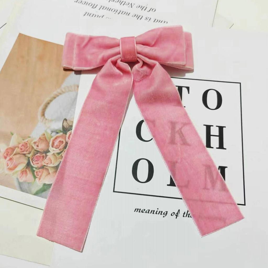 Korean Velvet Bowknot Hair Clip - Simple & Stylish Duckbill Design