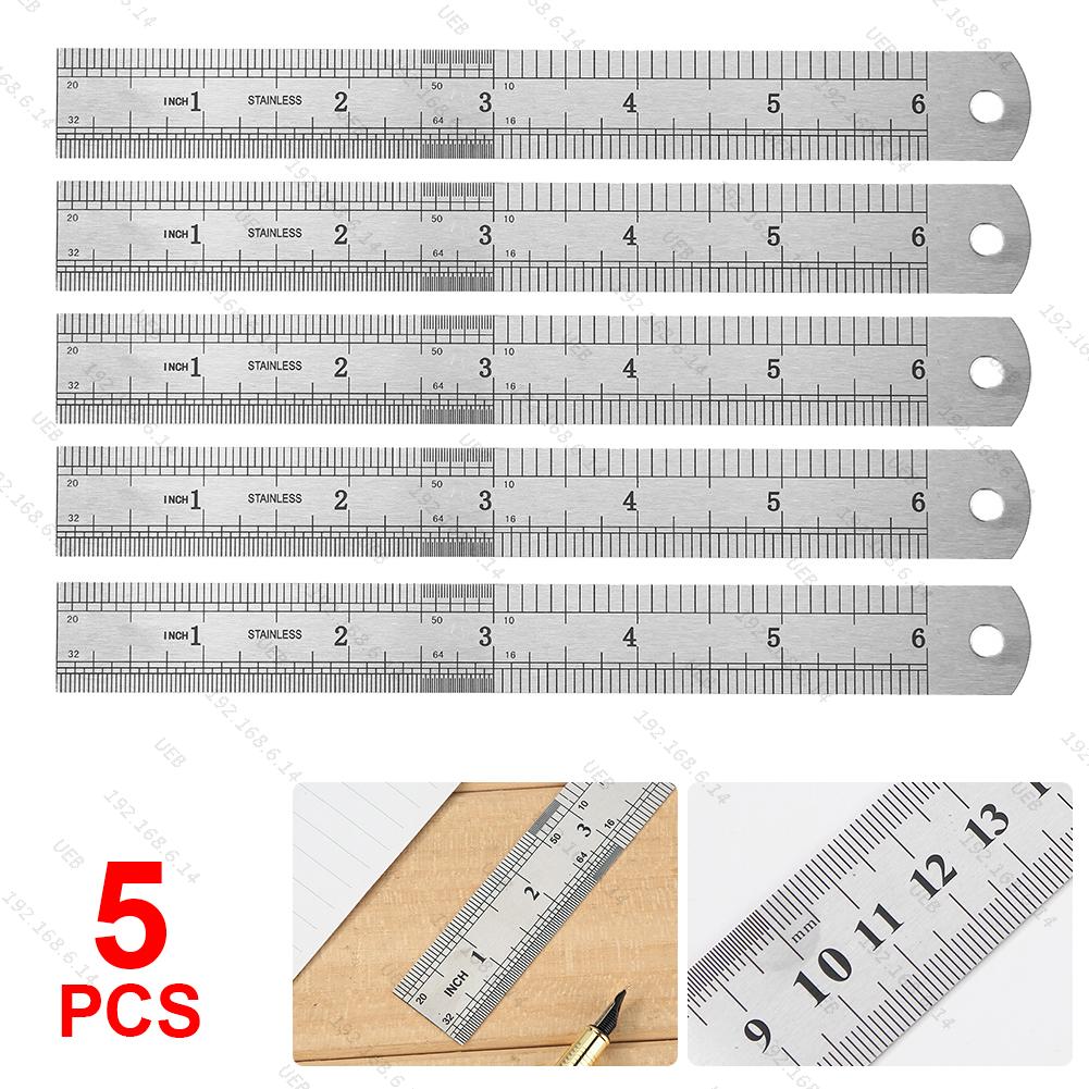 Metal Straight Ruler Stainless Steel Ruler Stationery Drafting Supplies Hand Tools Precision Double Sided Measuring Tool