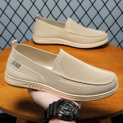 Scarpe Casual da Uomo, Scarpe in Rete Traspirante Inodore Intrecciata a Mosca, Scarpe in Tessuto Monopiede