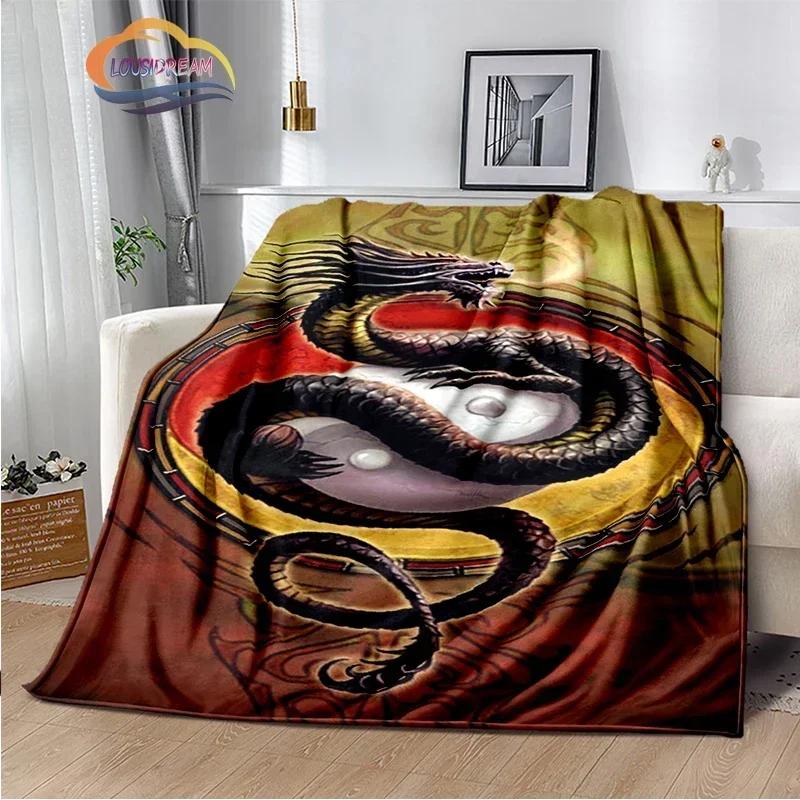 Dragon Blanket 3D Printing Animal Art Soft and Comfortable Sofa Bed Bedroom Decorative Bedspread Travel s
