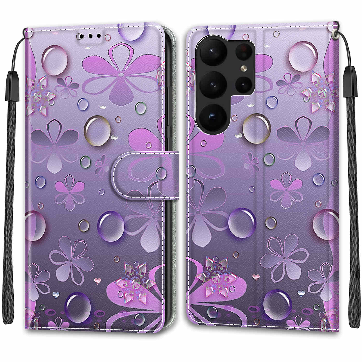 

Роскошный окрашенный кожаный чехол-кошелек в стиле книги, защитный чехол для Samsung Galaxy S25 S24 S23 S22 S21 Ultra Plus S24FE S23FE S20 S10 S9 S8 S7 Samsung Galaxy S10 Plus