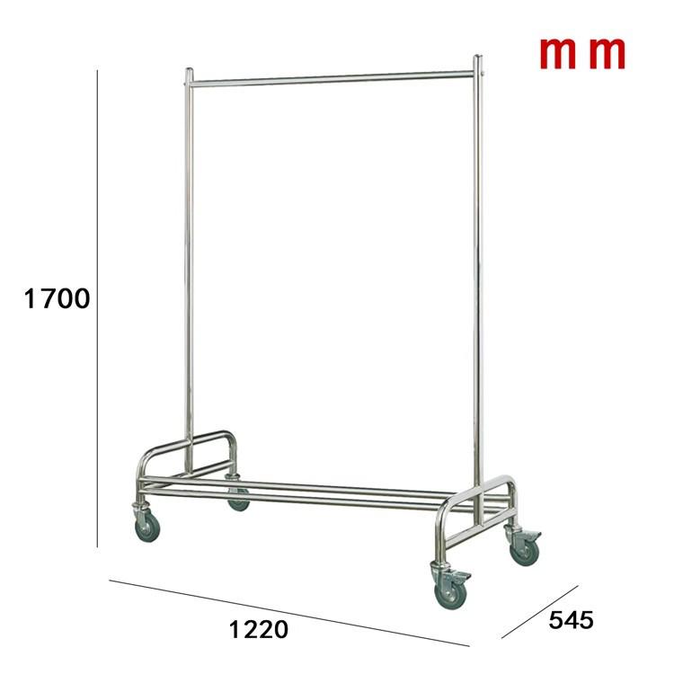 Stainless Steel Multifunctional Trolley and Garment Rack with Wheels