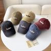 Spring and Autumn New Soft Top Hat Women's Fashion Letter Embroidery Shade Baseball Cap Washed Versatile Cap Men