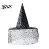 Mesh Witch Hat with Roses Halloween Star Hat Veil Rose Feather Cone Black Costume Headwear for Women Gothic Party Headwear Adult Cosplay Accessory