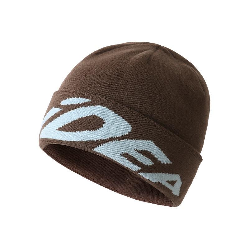 Wool knitted wool hat women's autumn and winter double-layer thickened warm outdoor mountaineering cold-proof versatile fashion knitted hat