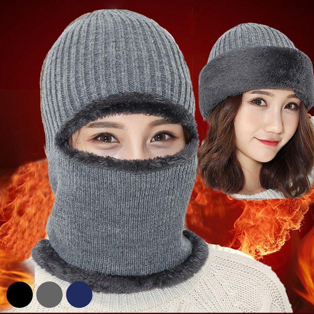 Full-face hood beanie hat to protect your face in winter