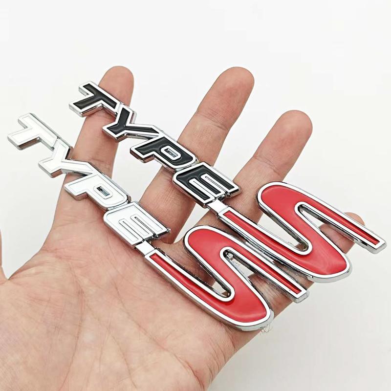 AAALZ1 3D Metal Type S Logo Front Grill Car Emblem Rear Trunk Badge Sticker Decal For Honda Civic Types CRV HRV Accord Fit Accessories