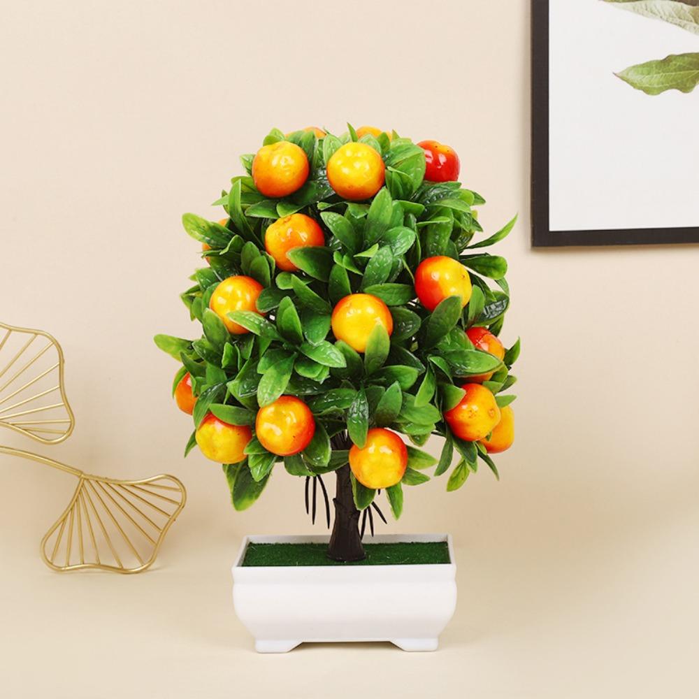 8 Stiler Frukt Bonsai Blomster Potte Simulert Grønne Planter Bryllup Hjem Hotell Kontor Borddekor