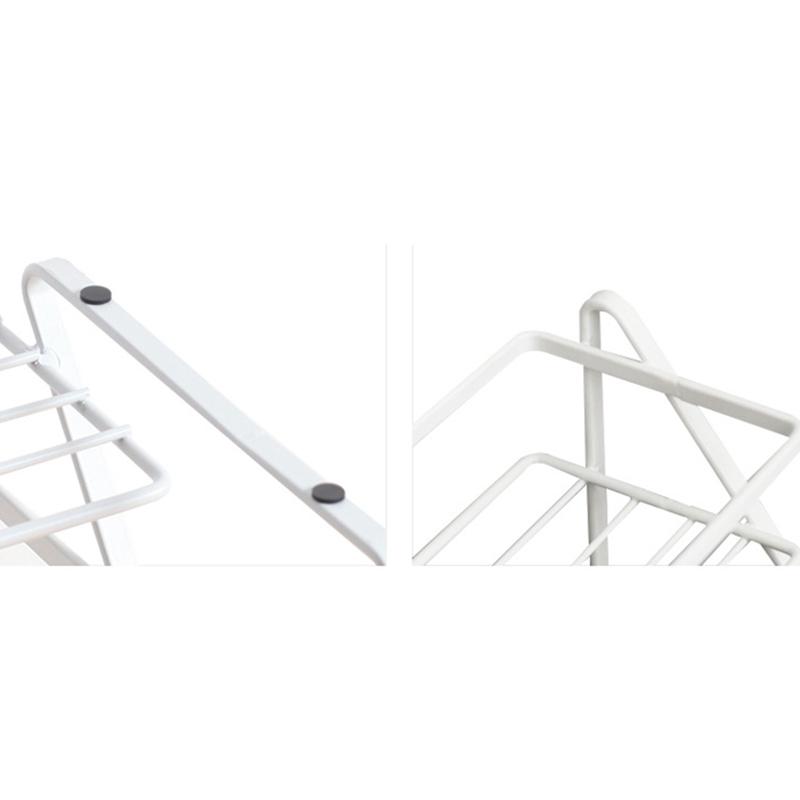 T02C!2 Tier Countertop Spice Rack Step Shelf For Kitchen Pantry Bathroom Cabinet Organizer, Metal, White