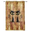 Window Curtains for Living Room Abstract Retro Background With Cats Curtains for Child Bedroom Kitchen Decor Blinds Drapes