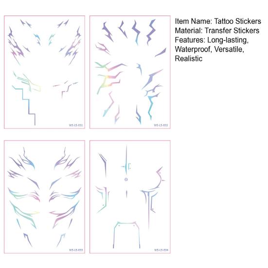 Yousheng 4 Bucăți Tatuaje Temporare pentru Cosplay-Joc de Rol K-Pop Costume Recuzită Autocolante Tatuaje Impermeabile pentru Petrecere Și Festival