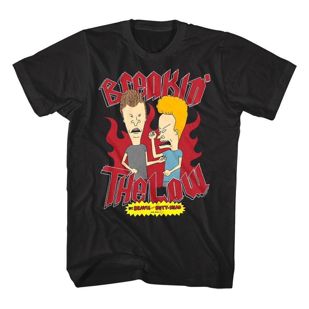 Beavis and Butthead Breakin the Law Men T Shirt Teenage Crime Spree XXXL