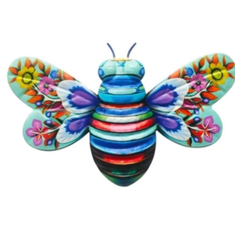New Home Wall Decor Metal Bee Wall Decor, Bee Garden Flower Wall Art Decorations, Outdoor Bee Hanging Patio Decor