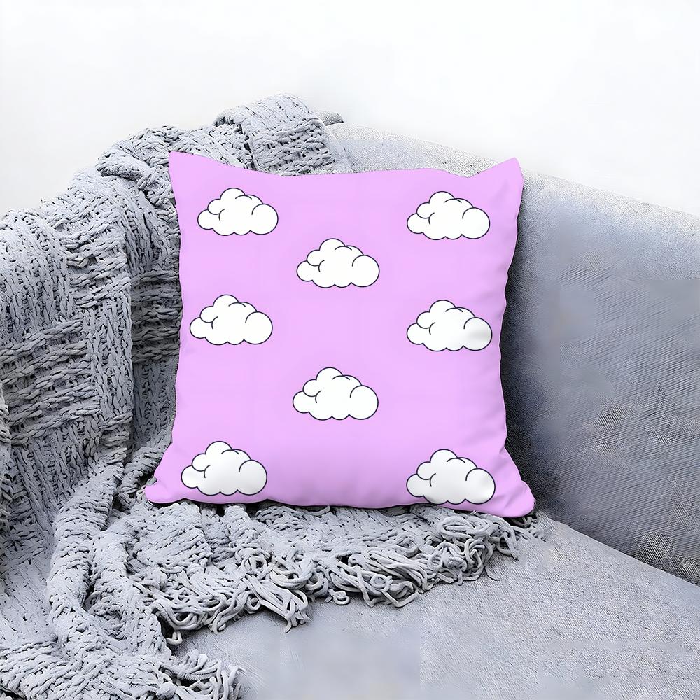 Soft White Cloud Texture Design Cushion Cover Premium Comfort Reversible Pillow Cove in One Design for Any Room  Car Interior