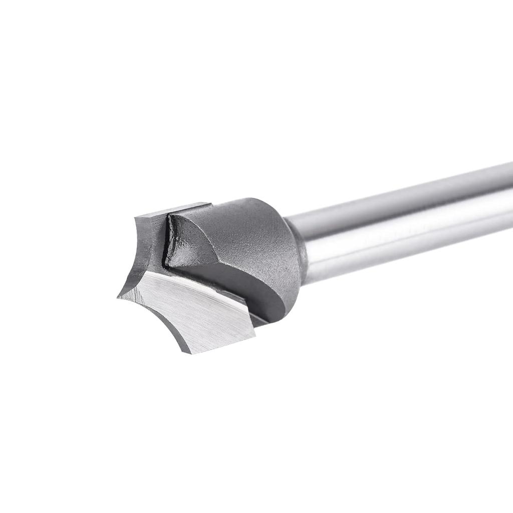 SpeTool 1/4" Shank Point Cutting Roundover Router Bit with 1/2" Cutting Diameter 1/4" Radius, Carbide 2 Flute Tipped Round Over Beading Bits for CNC
