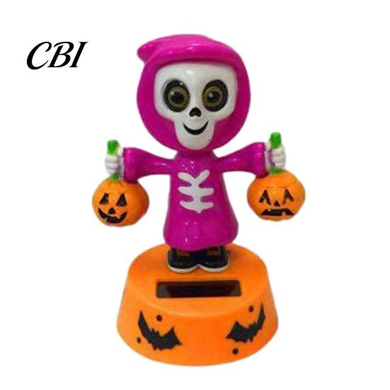 Halloween Auto Deko Solar Ornament, Cartoon Wackelndes Armaturenbrett Dekor, Lustiges Festliches Zubehör Schwingende Figur für Auto Haus Büro, Gruselige Party