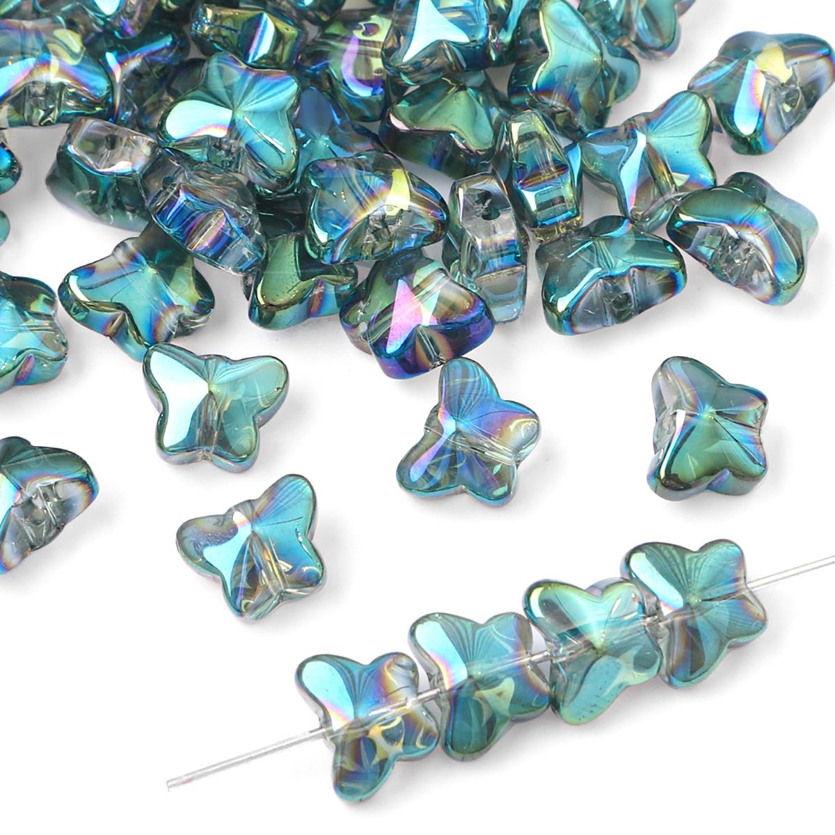 

20 шт. хрустальные бусины в форме бабочки с покрытием цветные стеклянные свободные бусины для изготовления ювелирных украшений DIY ожерелье браслет серьги 7.5*10mm 20pcs