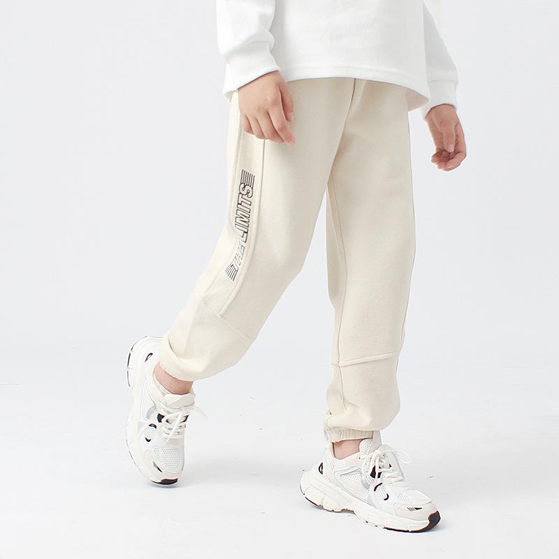 Spring Korean Style Boys' Sports Trousers, Trendy Anti-Mosquito Children's Pants with Letter Design