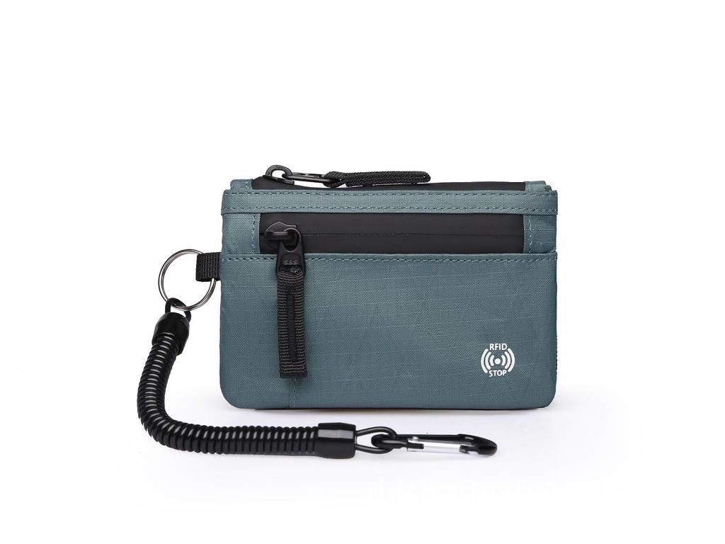 RFID Coin Purse Anti-Theft Card Holder X-Pac Mini Travel Wallet with Keychain