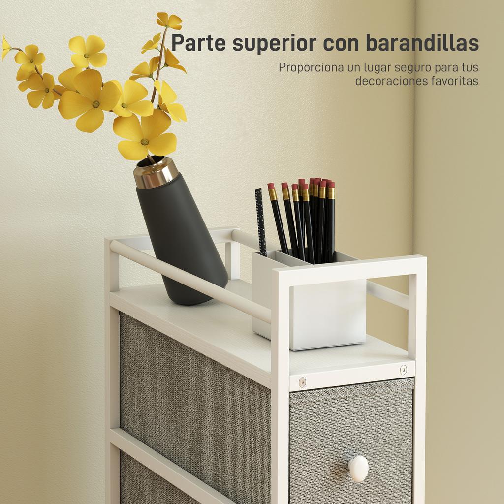 Chest of Drawers with 4 Fabric Drawers, Steel Frame, Dresser for Bedroom, Small Spaces, Living Room, Dressing Room, Light Gray