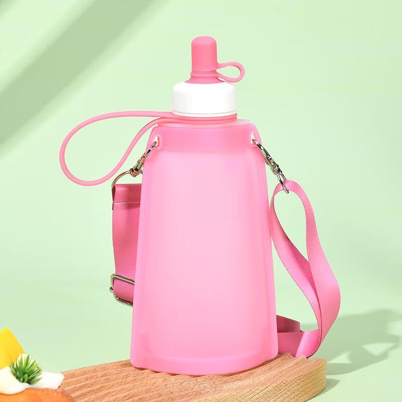 

QINXING Kids Food Grade Foldable Silicone Spill-Proof Water Bottle Grey