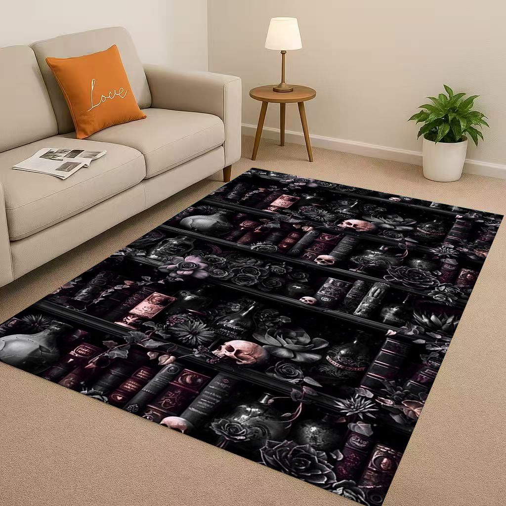 HD Magic Book Library Bookshelf Living Room Non Slip Area Rug Soft Carpet for Bedroom Sofa , Easy Clean Home Doormat Playmat