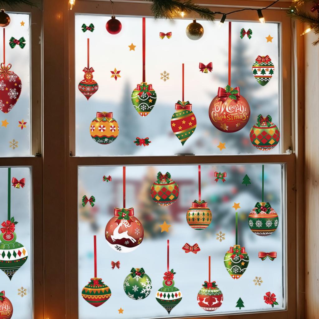 Christmas Static Cling Stickers for - Festive Holiday Party Decorations for Living Room Bedroom