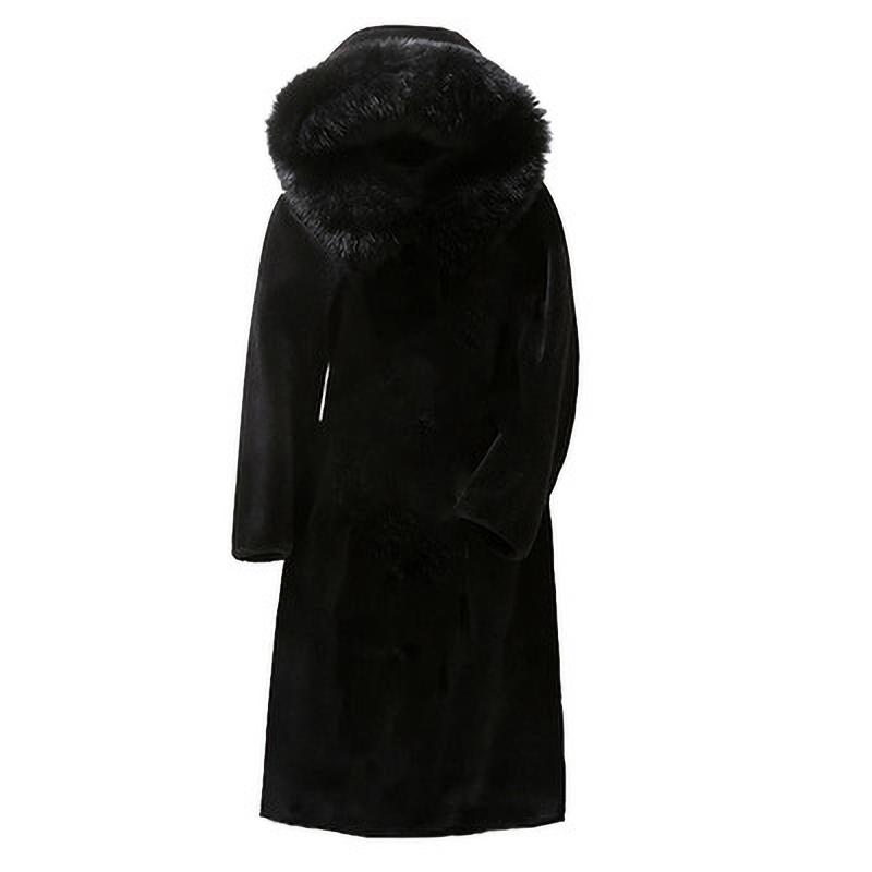 Winter Fur Jacket Black Hooded Parkas Coat Thicken Ladies Warm Long Overcoat Windproof Snow Outerwear