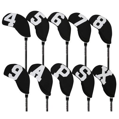 Ideastore Golf Iron Covers Head Covers Wedge Covers Club Head Covers Set of 10 (Black)