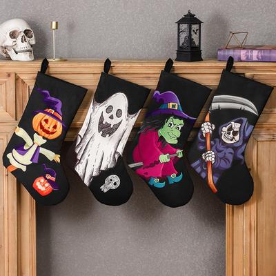 Strumpfhose Halloween Totenkopf Geist Print Geschenktasche Anhänger Gruselige Szene Ornament