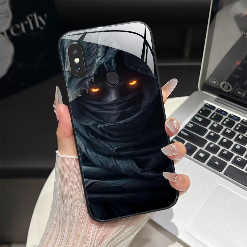 For Redmi Note 5/Note 6 Phone Case Trendy Design Tempered Glass Bumper For Xiaomi Redmi Note 5 6 Pro Full Protection Back Covers