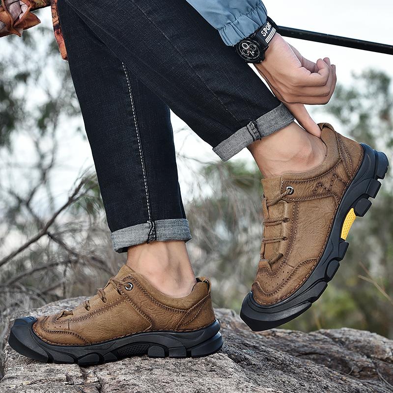 Shoes for Men Genuine Leather Casual Shoes Lace Up Oxfords Pring Autumn Hiking Sneakers Outdoor Mens Shoes Zapatos De Hombre
