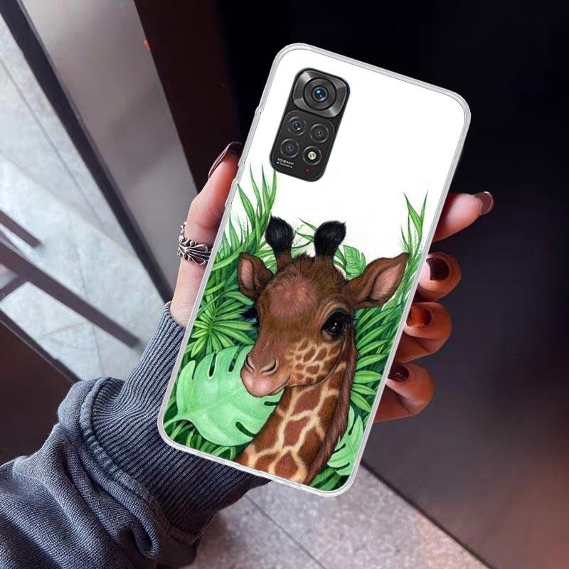 Cute Cartoon Giraffe Animal Phone Case for Xiaomi Redmi Note 15 14 14S 13 12 12S 11 Pro Plus 11E 11T 11S 10S 5G Soft Cover Funda