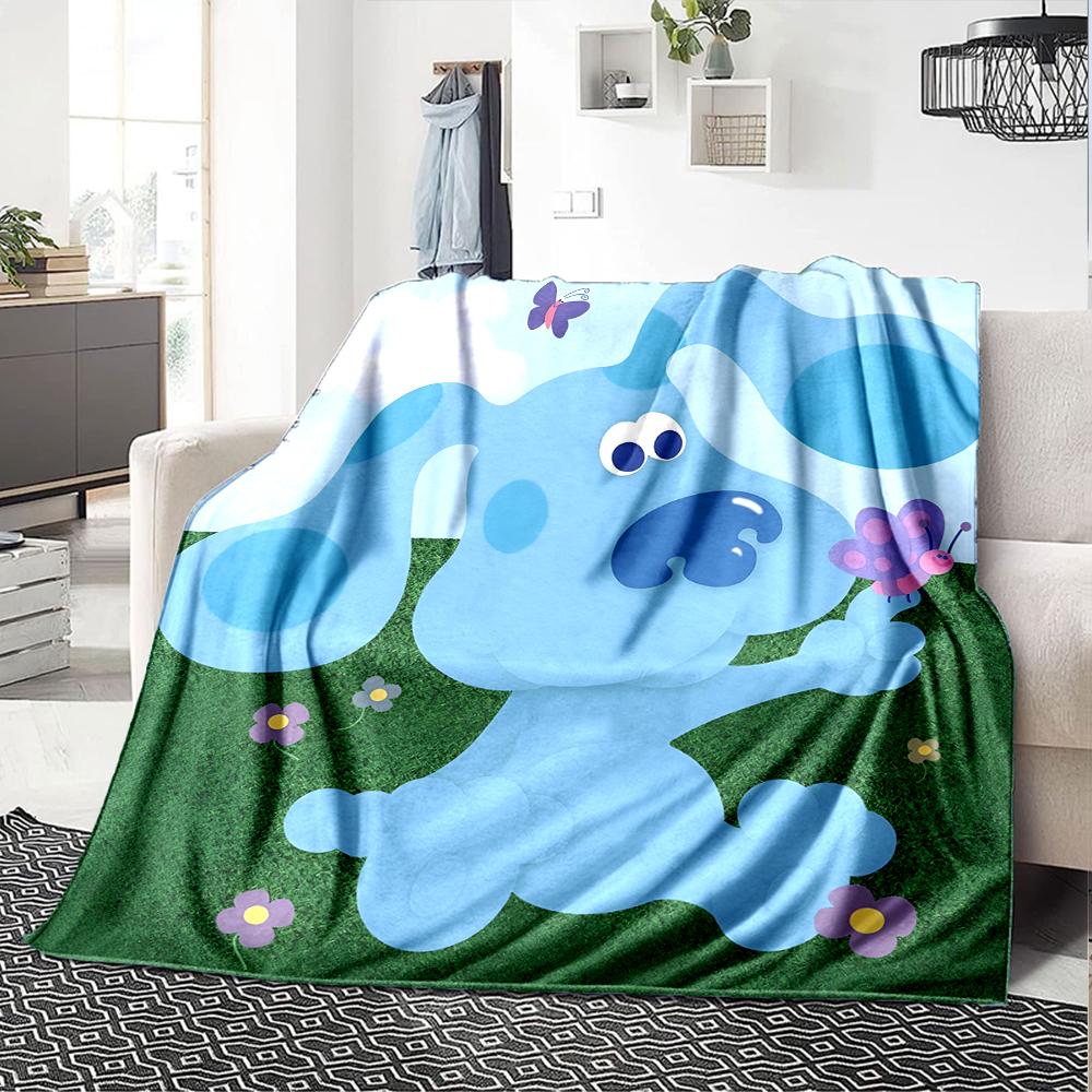 Blue's Clues Theme Printed Blanket - Perfect for Couch, Bed, Travel & Outdoor Use | Machine Washable, Cozy & Durable.