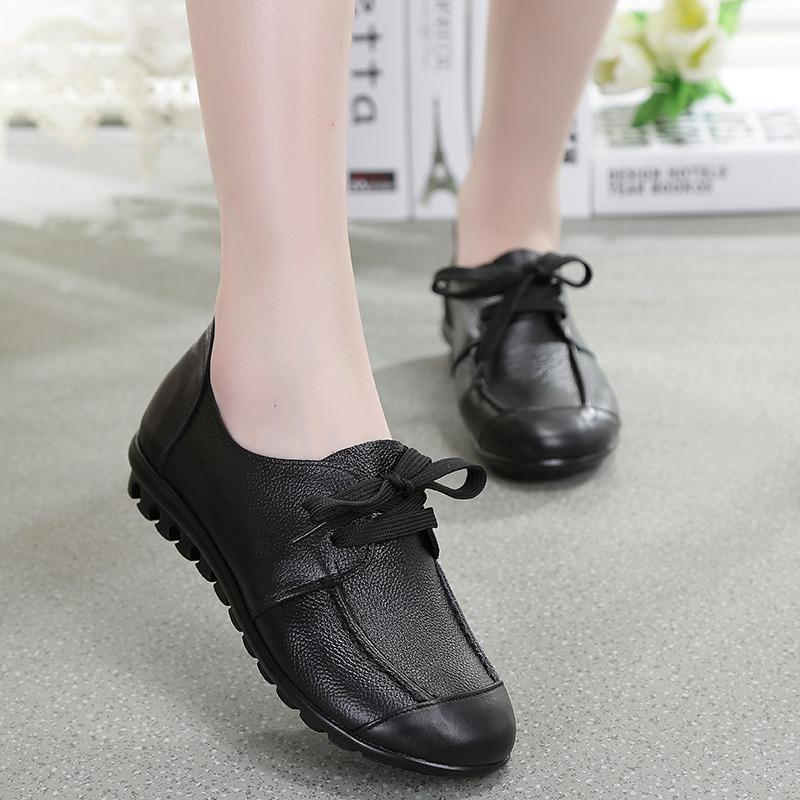

Spring new mother shoes single shoes flat middle-aged square dance lace-up single shoes large size women s shoes deep mouth 41 чёрный