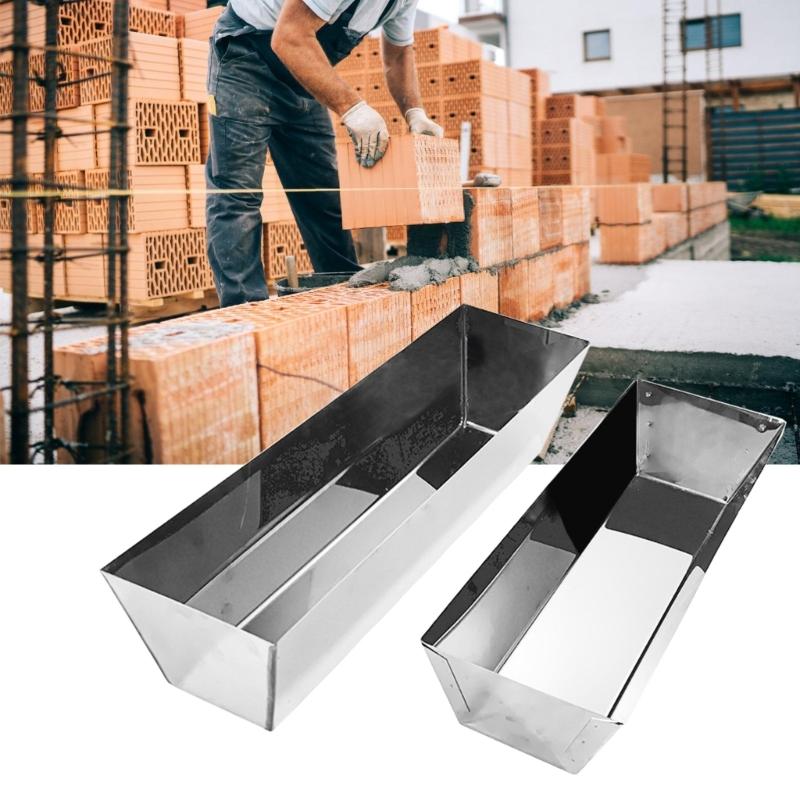 14'' 16'' Steel Mud Pans Sheared Edges For Easy Cutter Cleaning Rustproof Drywall Mud Pans Plastering Tool