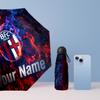 Bologna FC Manual Five Fold 8 Rib Umbrella Support Custom Text, Lightweight Travel Umbrella